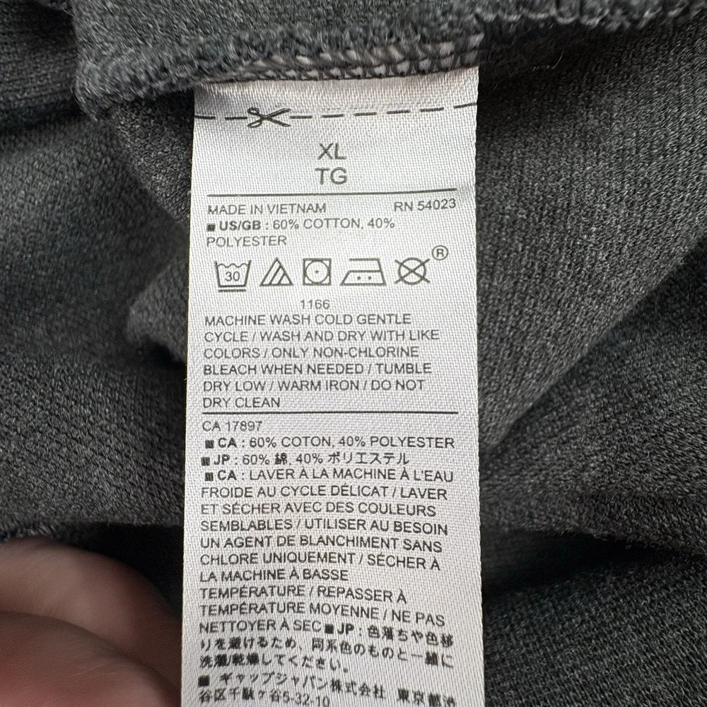 Banana Republic Mock Neck Henley Pullover Men XL Gray Knit Sweater Preppy Office